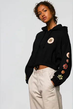 Santa Cruz Floral Mix Up Zip Hoodie in Black
