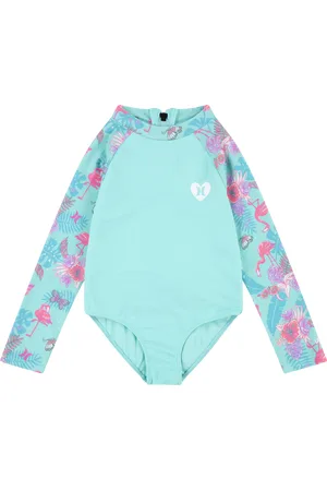 Hurley Girls Ruffle One Piece Swimsuit in Aurora Green