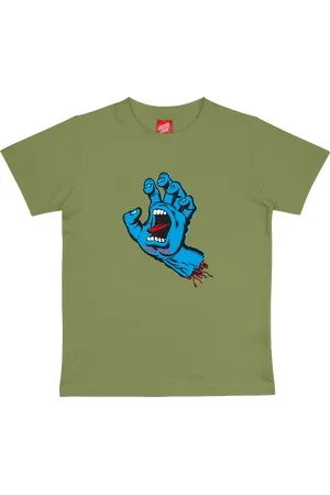 Santa Cruz Boys Screaming Hand T-Shirt in Iguana