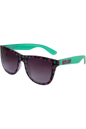 Santa Cruz Dressen Roses Sunglasses in Black & Turquoise