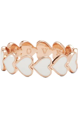 Pura Vida Love Enamel Heart Ring in Rose Gold