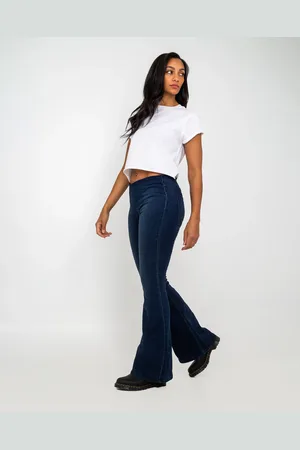 Free People Flare Penny Pull On Jeans in Rich Blue
