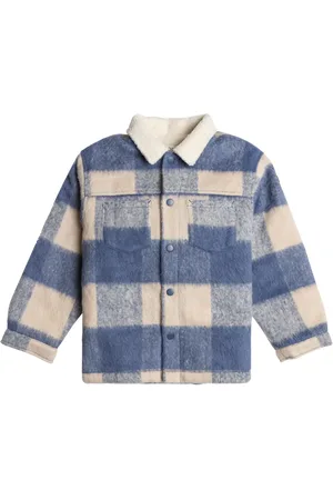 Roxy Girls Turn The Music Up Jacket in Parchment Be Bold Plaid