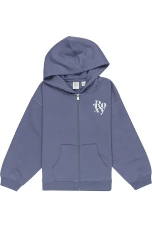 Roxy Girls Evening Hike Zip Hoodie in Wild Wind Blue