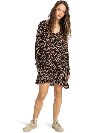 Billabong Free As Can Be Dress in Black Pebble