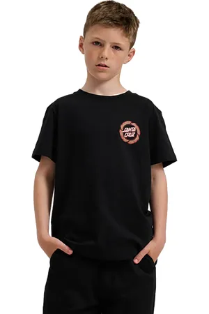 Santa Cruz Boys Flame Ringed T-Shirt in Black