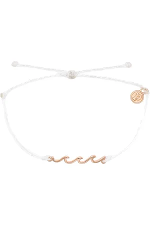 Pura Vida Delicate Wave Rose Gold Bracelet in White
