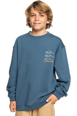 Quiksilver Boys Screen Crew Sweatshirt in Vintage Indigo