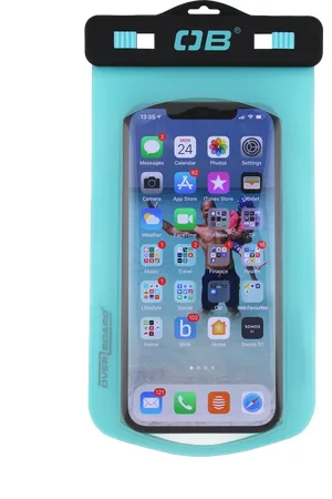 Overboard Large Phone Case in Aqua