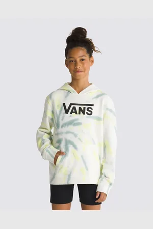 Vans Girls Spiral Tie Dye Hoodie in Iceberg Green