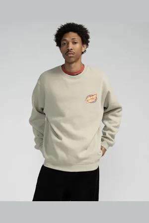 Santa Cruz Oval Check Flame Sweatshirt in Stone Grey