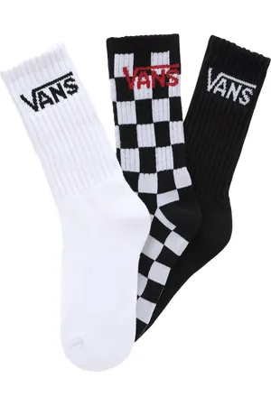 Vans Boys Classic Crew Socks (3 Pack) in Black & White