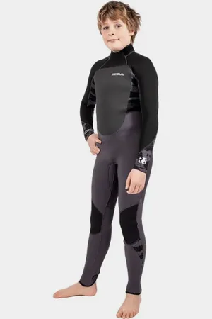Gul Boys Response 5/3mm Back Zip Wetsuit in Charcoal & Contrast Camo