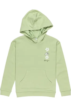 Roxy Girls Surf Feeling Terry Hoodie in Foam Green