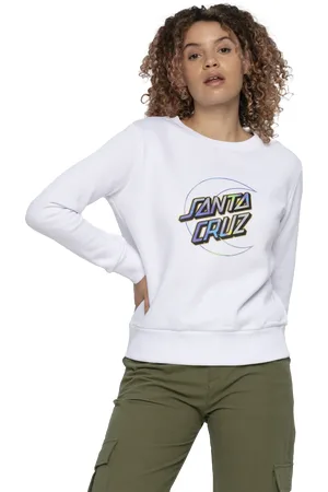 Santa Cruz Holo Moon Dot Front Sweatshirt in White