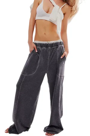 Free People Dont Wait Up Lounge Trousers in Black