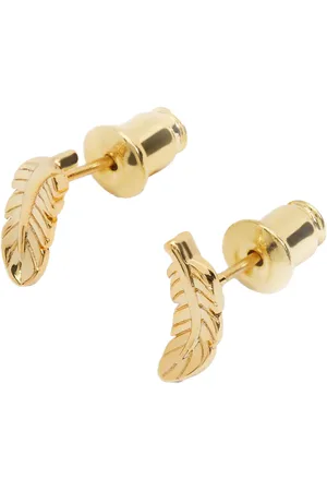 Joma Jewellery Mini Charms Feathers Earrings in Gold