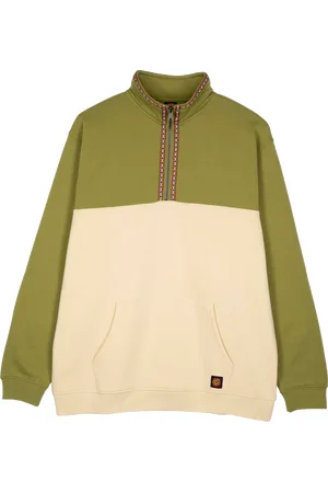 Santa Cruz Camper 1/4 Zip Fleece Jacket in Iguana & Blond Wood