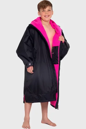 Dryrobe Kids Advance Long Sleeved in Black & Pink