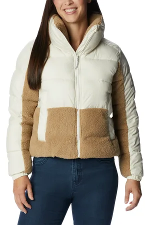 Columbia Leadbetter Point Sherpa Hybrid Jacket in Chalk Beach