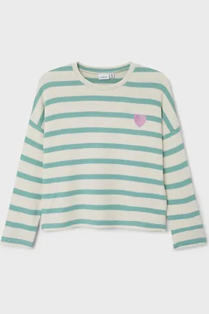 NAME IT Girls Flashed Sweatshirt in Wasabi