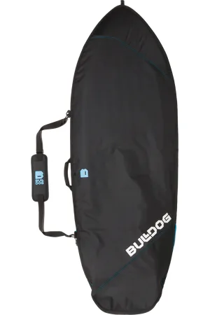Bulldog Core 5mm Fish Surfboard Bag in Black & Cyan