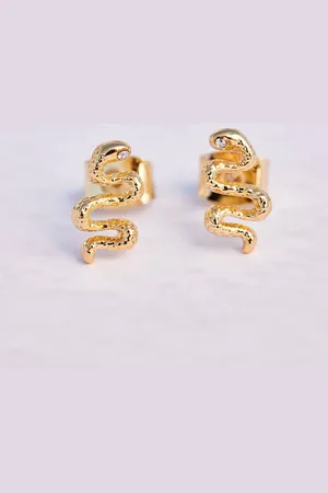 Pura Vida Snake Stud Earrings in Gold
