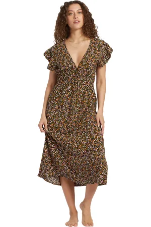 Billabong Picnic Date Dress in Black Sands