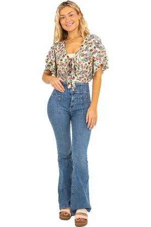 Free People Jayde Flare Jeans in Sunburst Blue