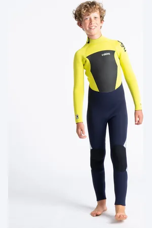 C-Skins Boys Legend Back Zip 5/4mm Wetsuit in Slate, Flash Green & Silver