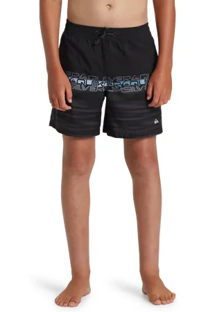 Quiksilver Boys Everyday Wordblock Volley Shorts in Black