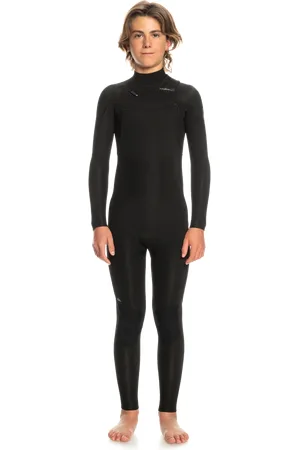 Quiksilver Boys Everyday Sessions 4/3mm Chest Zip Wetsuit in Black