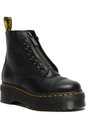 Dr. Martens Sinclair Milled Nappa Leather Platform Boots in Black Milled Napa