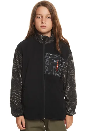 Quiksilver Boys Radical Times Polar Zip Fleece Jacket in Black