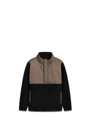 Vans Boys Ranford Polar Fleece Jacket in Black & Bungee