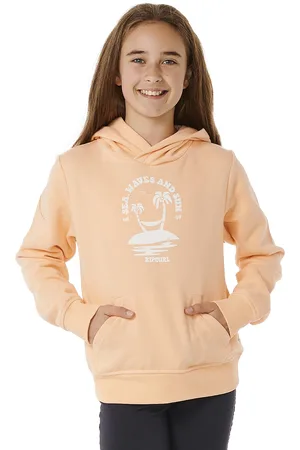 Rip Curl Girls Re-Entry Hoodie in Bright Peach