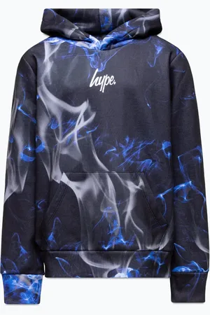 Hype Boys Lightning Sky Mini Script Hoodie in Blue
