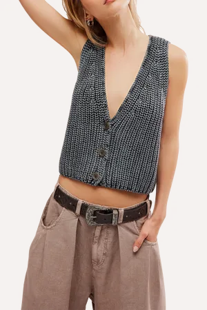 Free People Close To Me Vest in Ink