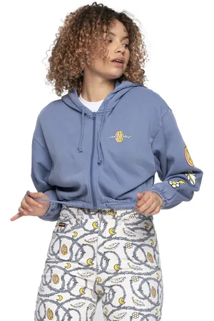 Santa Cruz Peace Strip Zip Hoodie in Navy Wash