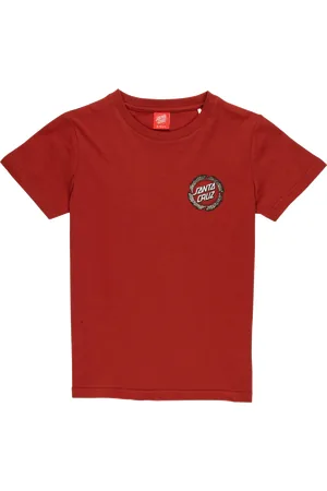Santa Cruz Boys Flame Ringed T-Shirt in Dark Rust