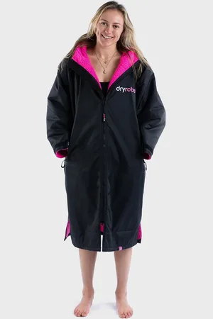 Dryrobe Advance Long Sleeved in Black & Pink