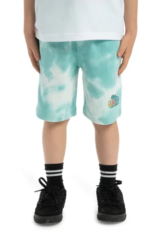 Quiksilver Boys Tie Dye Jogger Shorts in Marine Blue