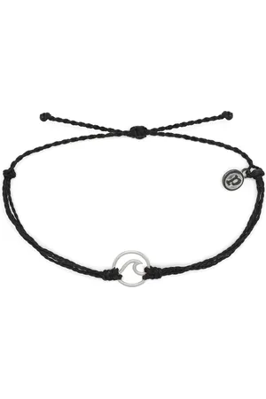 Pura Vida Wave Silver Bracelet in Black