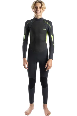 Alder Boys Impact 3/2mm Back Zip Wetsuit in Green