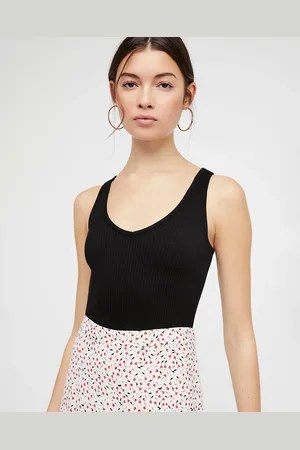 Free People Solid Rib Bambi Vest in Black