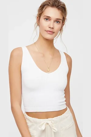 Free People Solid Rib Bambi Vest in White