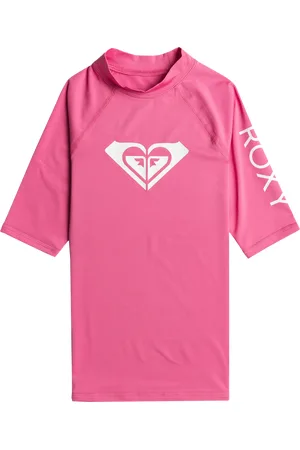 Roxy Girls Whole Hearted Rash Vest in Shocking Pink