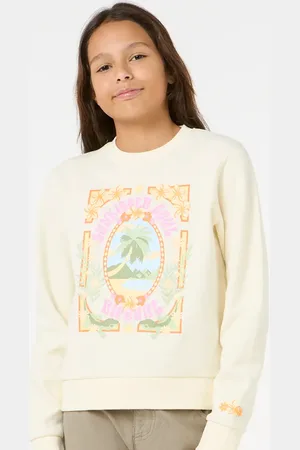 Rip Curl Girls Island Bliss Art Crew Sweatshirt in Bone