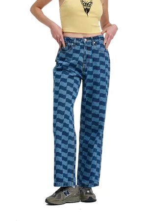 Santa Cruz Classic Baggy Jeans in Blue Wave Check