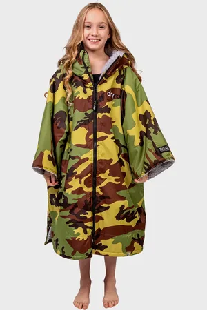 Dryrobe Kids Advance Short Sleeved in Camo & Grey